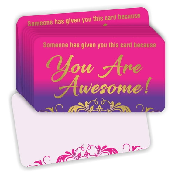 You are Awesome Cards - (Pack of 100) Gold Foil Stamping 3.5" x 2" Appreciation Cards for Teachers Employees Coworker Staff