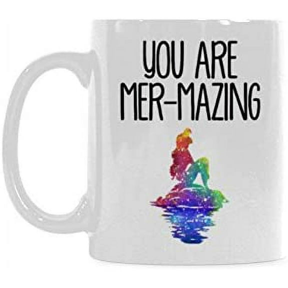 You are Mer-mazing Coffee Mug Ceramic Material Mugs Tea Cup White 11oz