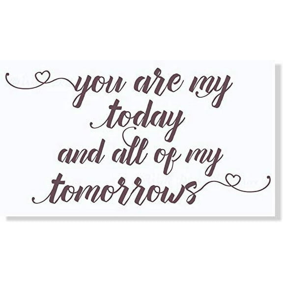 You are My Today Master Bedroom Wall Sticker Vinyl Decals Quote 23x12-Inch Eggplant