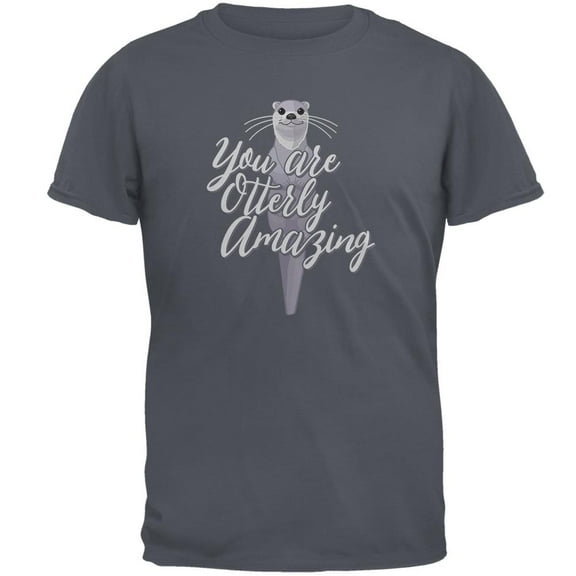 You are Otterly Utterly Amazing Pun Mens T Shirt Charcoal SM
