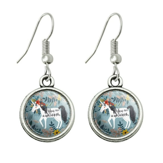 You are a Unicorn Unique Flowers Novelty Dangling Drop Charm Earrings