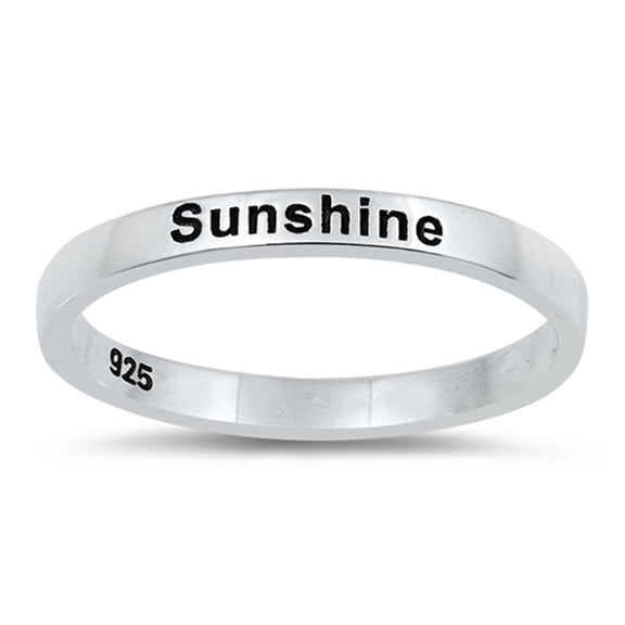 You are my Sunshine Stacking Word Ring .925 Sterling Silver Band Jewelry Female Male Unisex Size 7