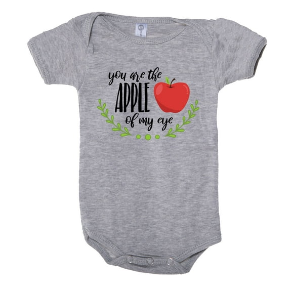 You are the apple of my eye Baby Bodysuit, Cute Baby Rompers - Deep Heather CA165BABY S5 12-18
