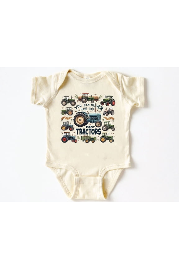 You can never have too many tractors Baby Bodysuit ,Funny New Born New Parent Baby Onesie®, New Mom Gift, Baby Shower Gift , Short Sleeve Tee Bella