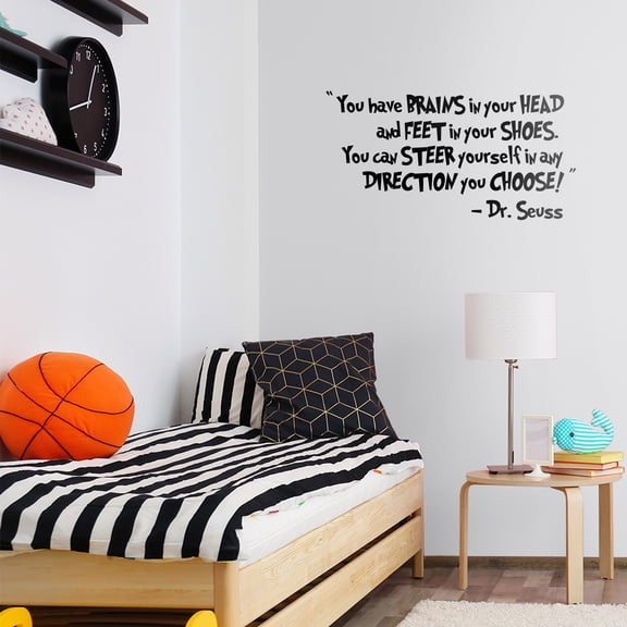 You have Brains in your head... Inspirational Quote Vinyl Wall Art Decal - 17" x 32" Decoration Vinyl Sticker