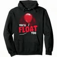thumbnail image 1 of You'll Float Too Halloween Horror Pullover Hoodie, Breathable Material, Oversized Design, Perfect For Friends Gathering & Outdoor Activities, 1 of 7