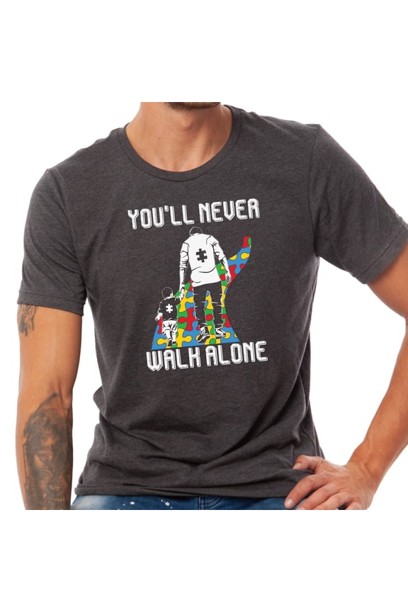 You'll Never Walk Alone Shirt, Autisms Day Gift, Motivational Shirt, İnspirational Shirt, Custom Crewneck Shirt for Autism