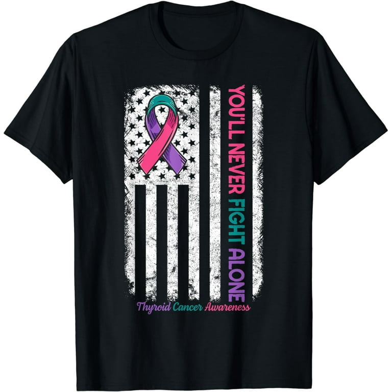 Thyroid Cancer Awareness Flag T-Shirt Thyroid Cancer Awareness Flag T-Shirt