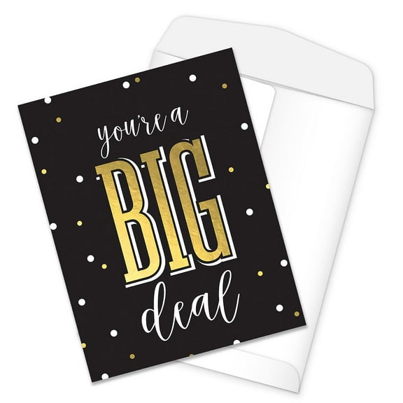 You're A Big Deal Greeting Card / 8.5" x 11" Large Congrats Greeting Card / Jumbo Black Faux Gold Congratulations Card