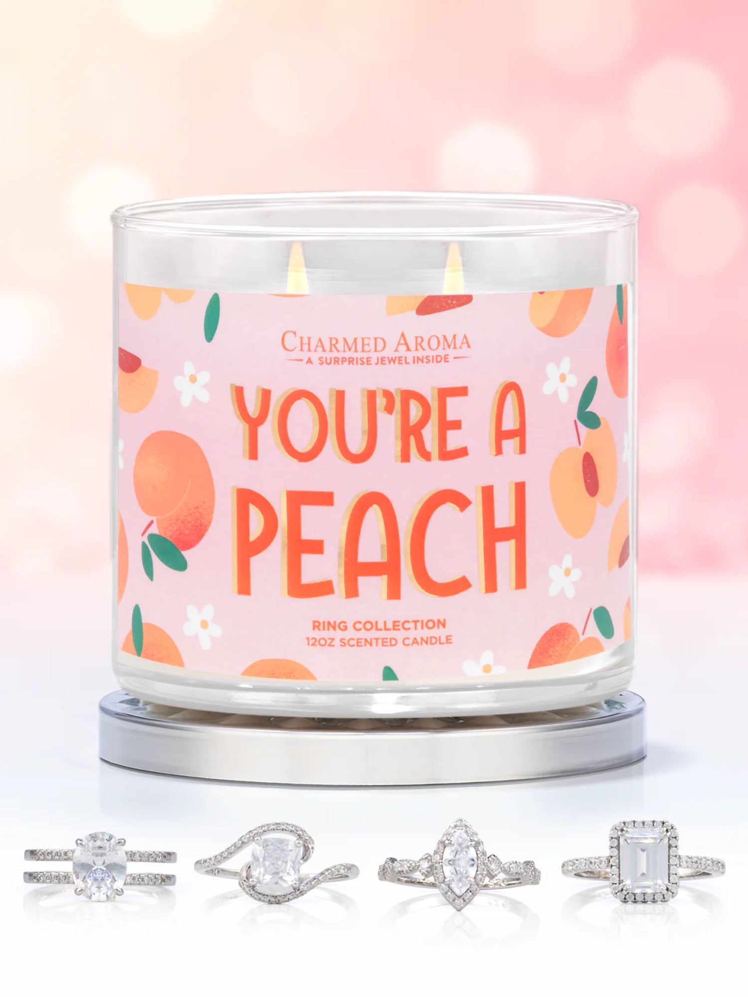 Peach Charmed Aroma Jewelry Candle You're A Peach Candle Ring