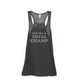 thumbnail image 1 of You're A Total Champ Women's Fashion Sleeveless Flowy Racerback Tank Top Charcoal Grey Medium, 1 of 5