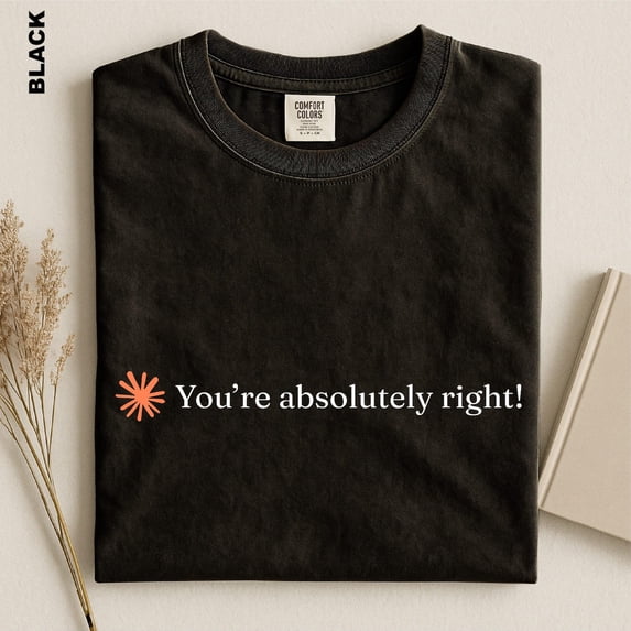 You're Absolutely Right Shirt, AI Humor Tee, Funny Chatbot Shirt ...