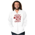 thumbnail image 1 of You're Bacon Me Crazy Meat Lover Unisex Fleece Graphic Zip Up Hoodie Brisco Brands 2X, 1 of 5