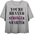 thumbnail image 1 of "You're Braver, Stronger, Smarter..." Women's Heather Gray Crew Neck Short Sleeve Top-Medium, 1 of 3