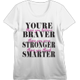 thumbnail image 1 of "You're Braver, Stronger, Smarter..." Women's Vivid White Crew Neck Short Sleeve Top-Medium, 1 of 3