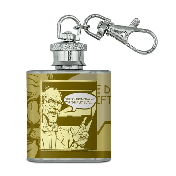 You're Drinking at Gifted Level Funny Humor Stainless Steel 1oz Mini Flask Key Chain