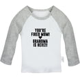 thumbnail image 1 of You're Fired Mom Grandma Is Here Funny T shirt For Baby, Newborn Babies T-shirts, Infant Tops, 0-24M Kids Graphic Tees Clothing (Long Gray Raglan T-shirt, 6-12 Months), 1 of 4