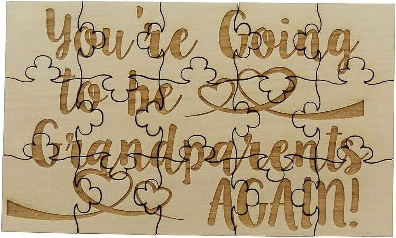 You're Going To Be A Dad Jigsaw Puzzle – 15 Piece Basswood Laser Engraved Surprise Announcement (6" X 3.5")