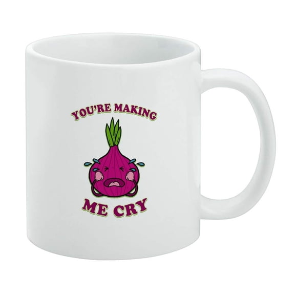 You're Making Me Cry Onion Funny Humor White Mug