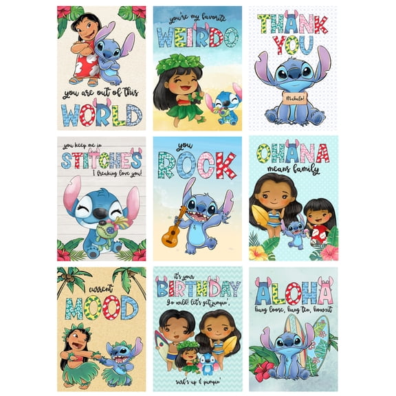 You're My Favorite Weirdo - Stitch Themed Greeting Cards With Envelopes (Set of 10) Blank All Occasion Assortment Note Funny