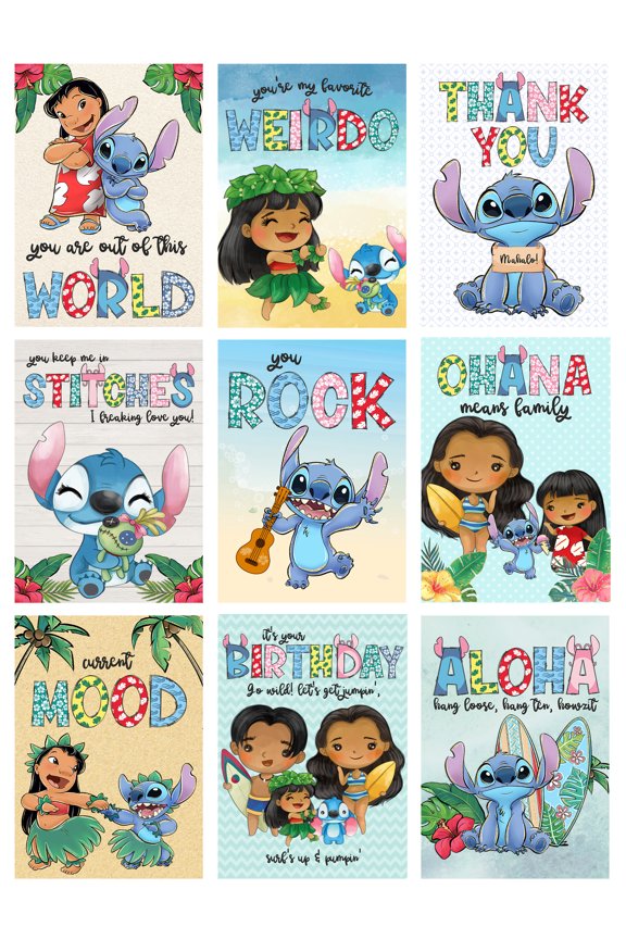 You're My Favorite Weirdo - Stitch Themed Greeting Cards With Envelopes (Set of 10) Blank All Occasion Assortment Note Funny