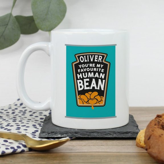 You're My Favourite Human Bean Mug with Coaster Option, Pernalised Vaine Gift HimHer, Gaines, Annrsary Gift, Funny Pun.jpg