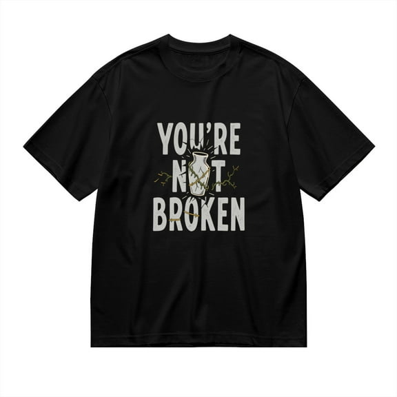 You're Not Broken, Broken Vase Print, Vintage T Shirt, Cotton T-Shirt for Men, 23483296,L