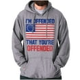 thumbnail image 1 of You're Offended USA Colonial Flag Hoodie Sweatshirt Women Men Brisco Brands M, 1 of 6