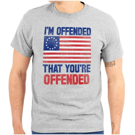 You're Offended USA Colonial Flag Plus Size Crewneck Graphic Tee Shirt Brisco Brands 3X