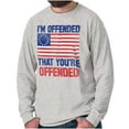 thumbnail image 1 of You're Offended USA Colonial Flag Plus Size Long Sleeve Graphic Tee Shirt Brisco Brands 2X, 1 of 6