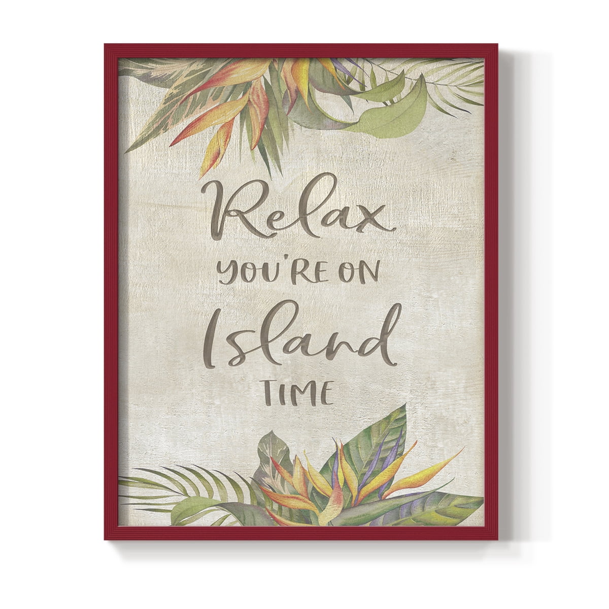 You're On Island Time Framed Print - Solid Wood in Single Picture Frame Solid Wood 2 Framed Print