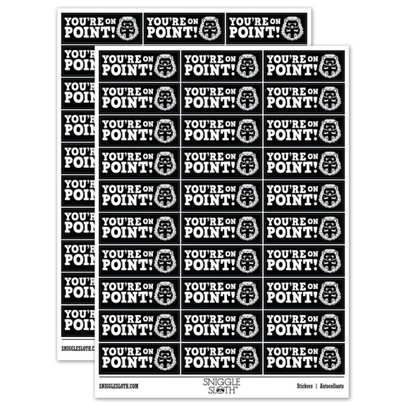 You're On Point Hedgehog Teacher Student School Sticker Set - Black - Gloss Finish - 1.75" Medium