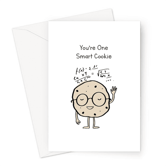You're One Smart Cookie Card Funny Cookie Design with Math Equation Perfect Greeting Card for Birthdays, Achievements, or Encouragement