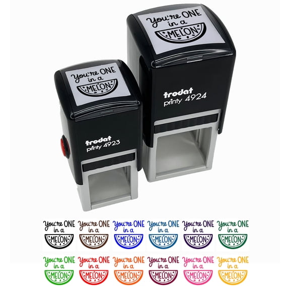 You're One in a Melon Million Motivational Quote Pun Self-Inking Rubber Stamp Ink Stamper - Fuchsia Ink - Small 1 Inch