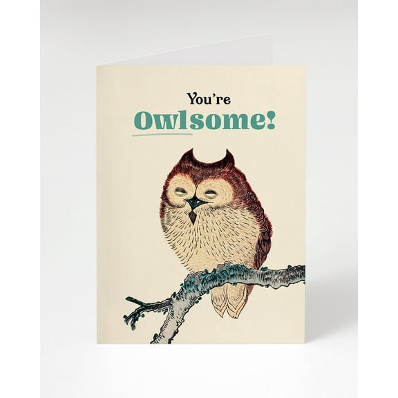 You're Owlsome! Greeting Card with Adorable Owl Design – Blank Inside for Personal Messages – Perfect for Friends or Family on Any Occasion