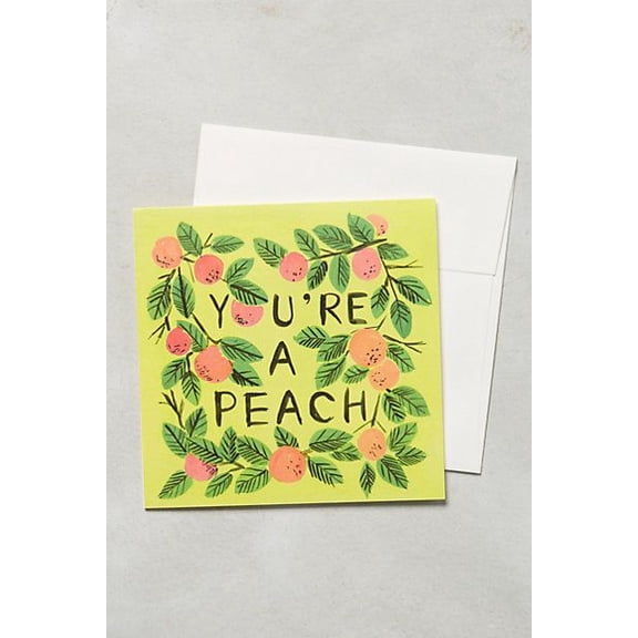 You’re a Peach Greeting Card – Cheerful Design with Fruit Motif – Blank Inside – Includes Envelope – Perfect for Celebrations, Encouragement, and Just Because Moments