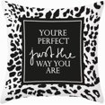thumbnail image 1 of You''re Perfect Just The Way You are Inspirational Quotes Throw Pillow Cases Black White Letter Design for Home Office Decor Cushion Cover Super Soft Standard 18x18 Pillowcase, 1 of 4