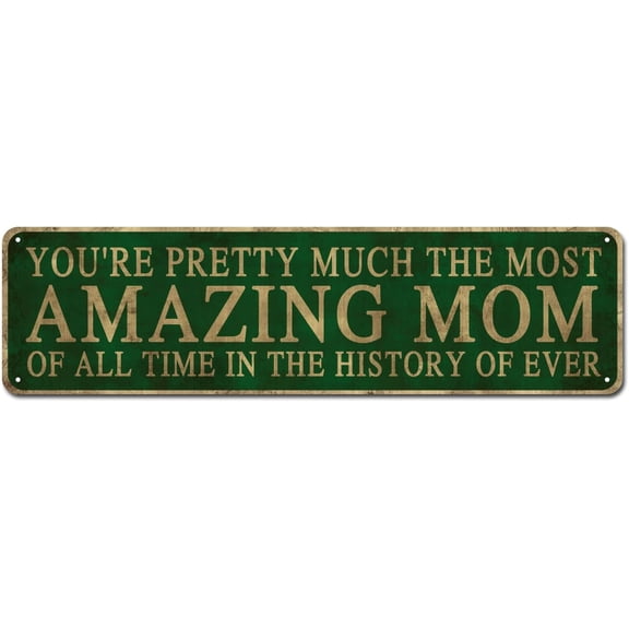 You're Pretty Much The Most Amazing Mom Of All Time In The History Of Ever, 4x16inch Metal Tin Sign Rustic Art Wall Decor Gift For Mom