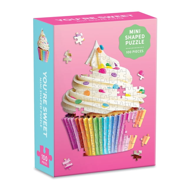You're Sweet Cupcake Shaped Mini Puzzle with Rainbow Sprinkles