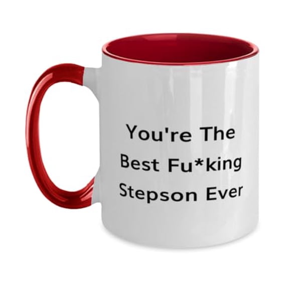 You're The Best Fu*king Stepson Ever Stepson Two Tone 11oz Mug, Cute Stepson Gifts, Cup For Son from Father