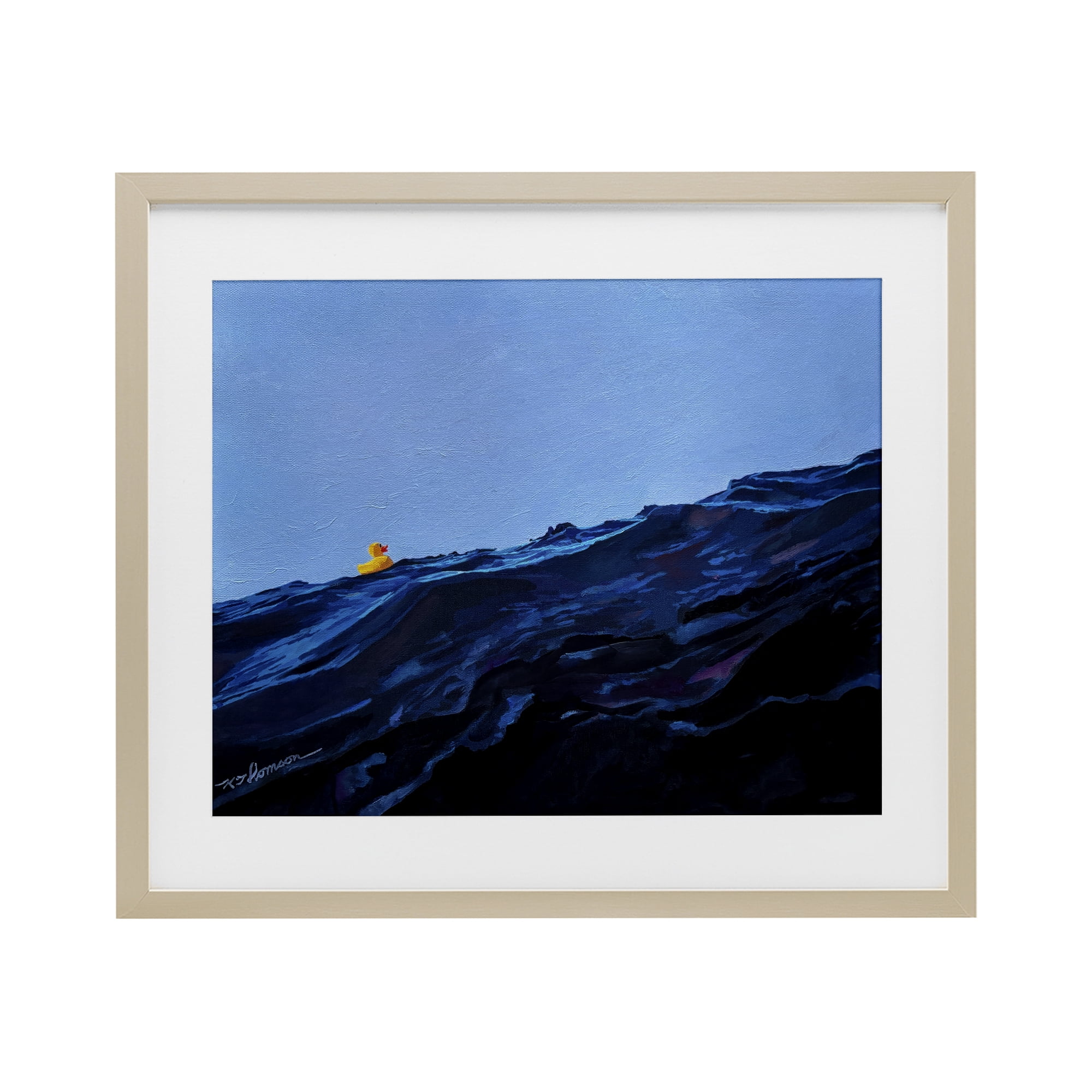 You're The One Duck Birch Framed Print Under Glass, design by Keith Thomson