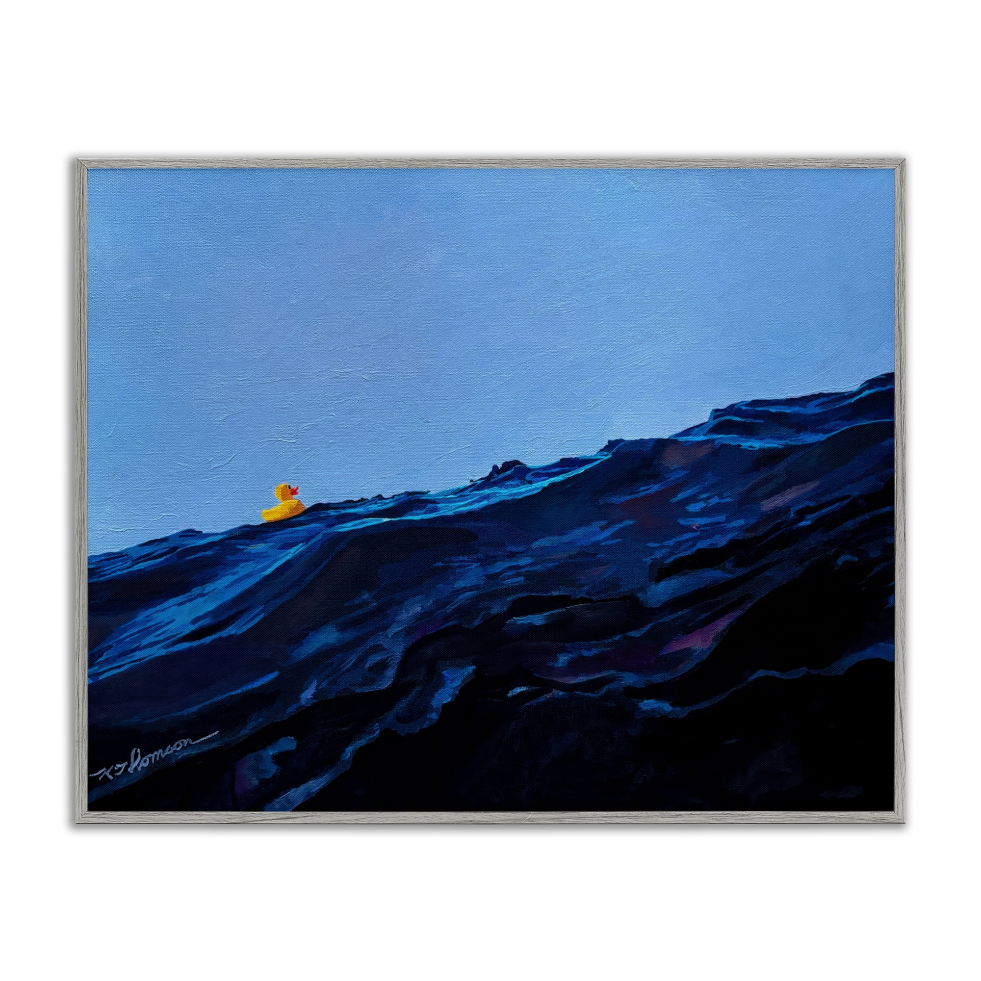You're The One Duck Gray Framed Giclee Art, design by Keith Thomson