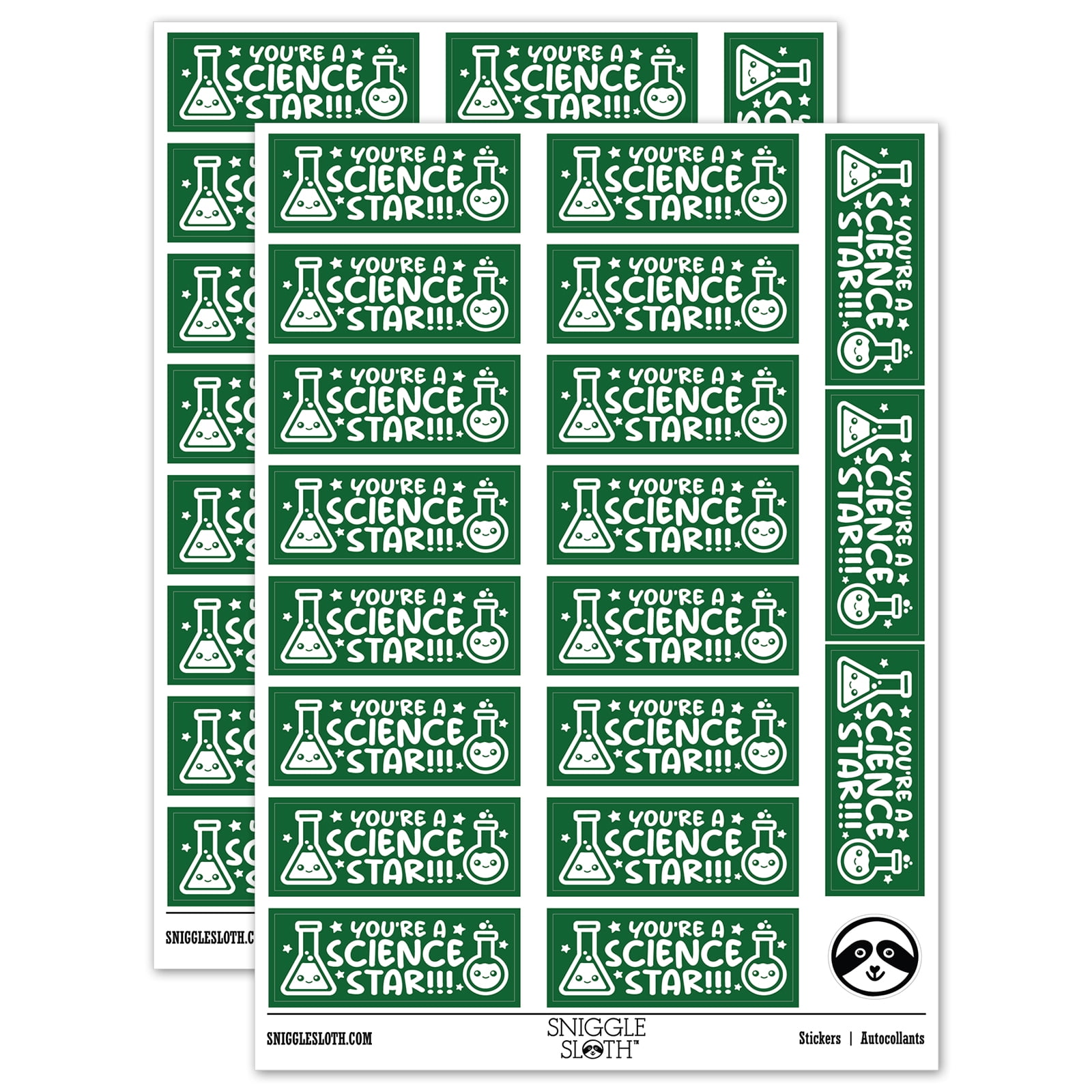 Science Star Sticker Round You're a Science Star Teacher Student School Sticker Set - Dark Green ...