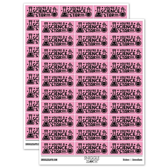 You're a Science Star Teacher Student School Sticker Set - Light Pink - Gloss Finish - 1.75" Medium