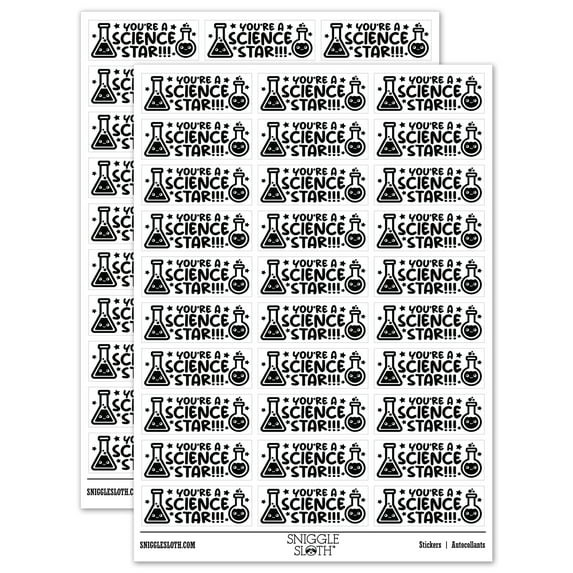 You're a Science Star Teacher Student School Sticker Set - White - Gloss Finish - 1.75" Medium
