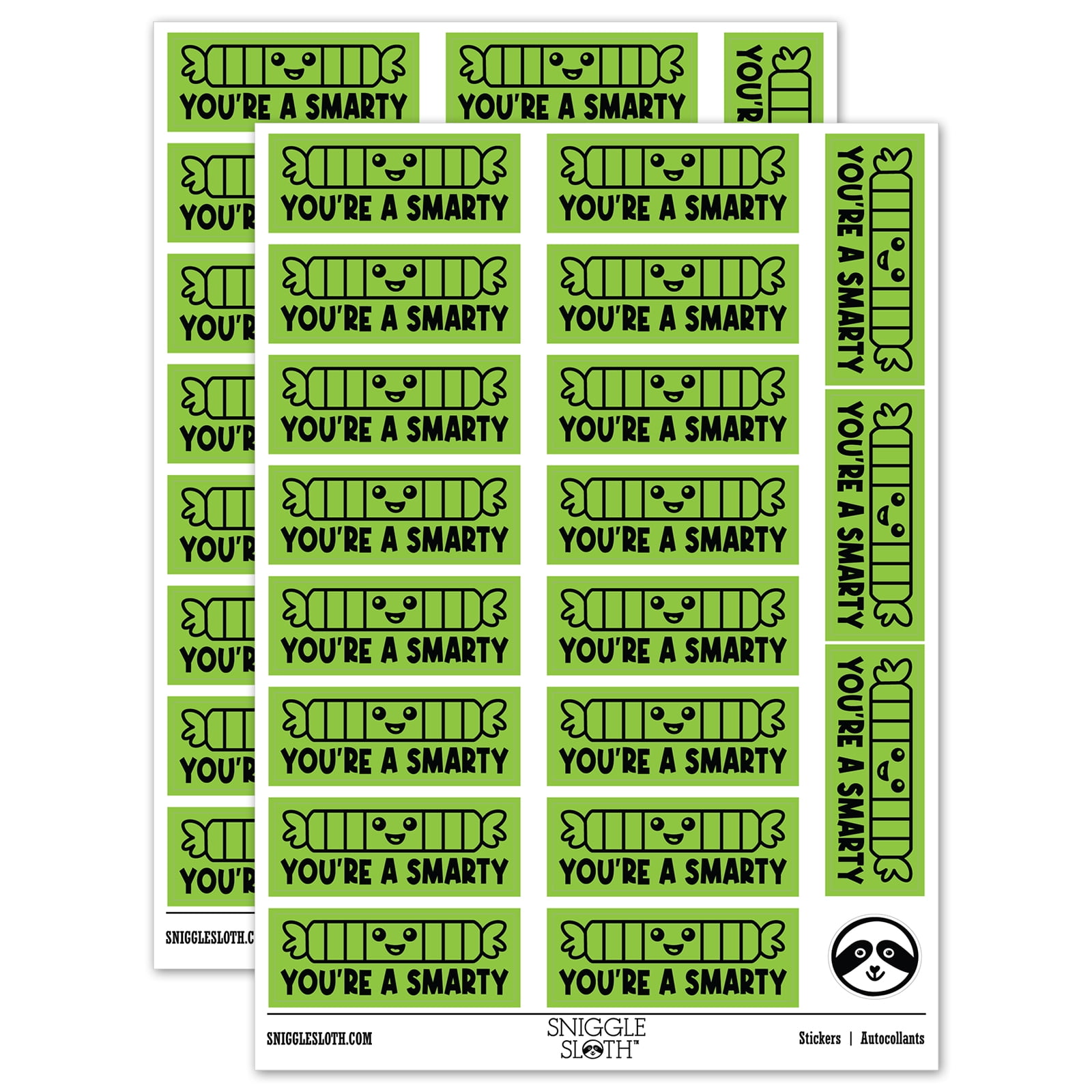 You're a Smarty Candy Teacher Student School Sticker Set - Light Green ...