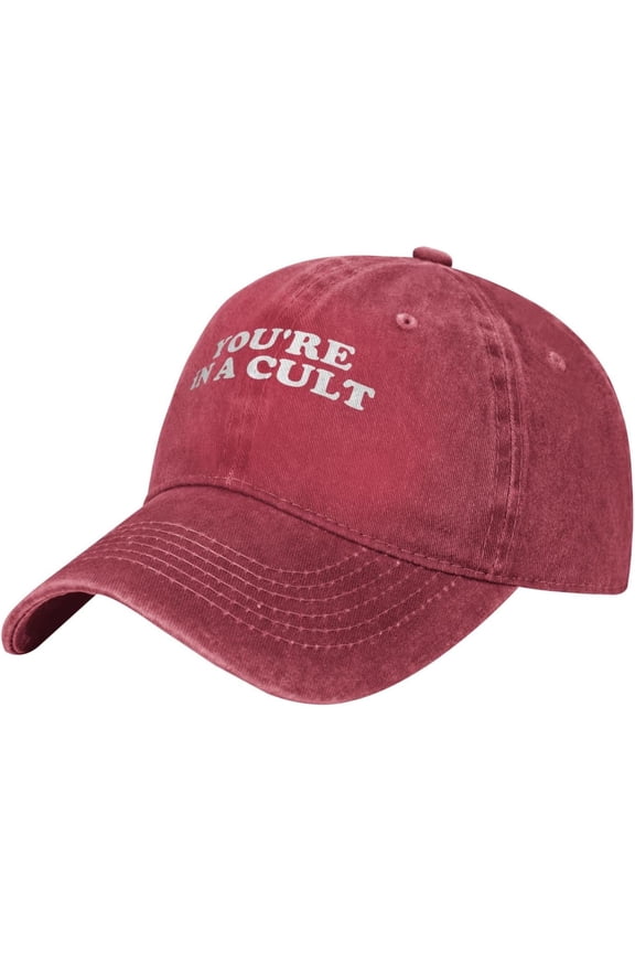 You're in A Cult Hat Vintage Adjustable Baseball Cap Cotton Dad Hat Trucker Hat for Women Men,Black