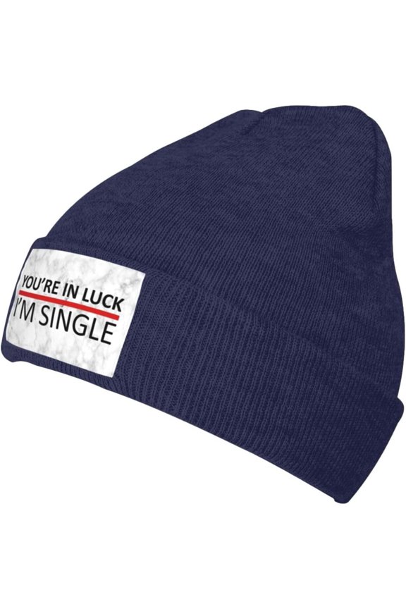 You're in Luck I'm Single Winter Beanie Hat for Men Women Daily Knit Cap Warm Skull Caps for Cold Weather