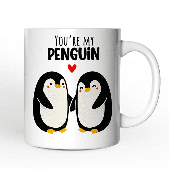 You're my Penguin Personalized Mug for Couple, Mate for Life Adorable Penguin Lover Gift With Custom Names