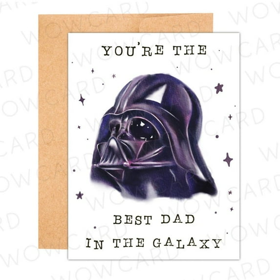 "You're the Best Dad in the Galaxy" Funny Greeting Card - Blank Inside with Stylish Envelope for Father's Day, Birthdays, or Just Because